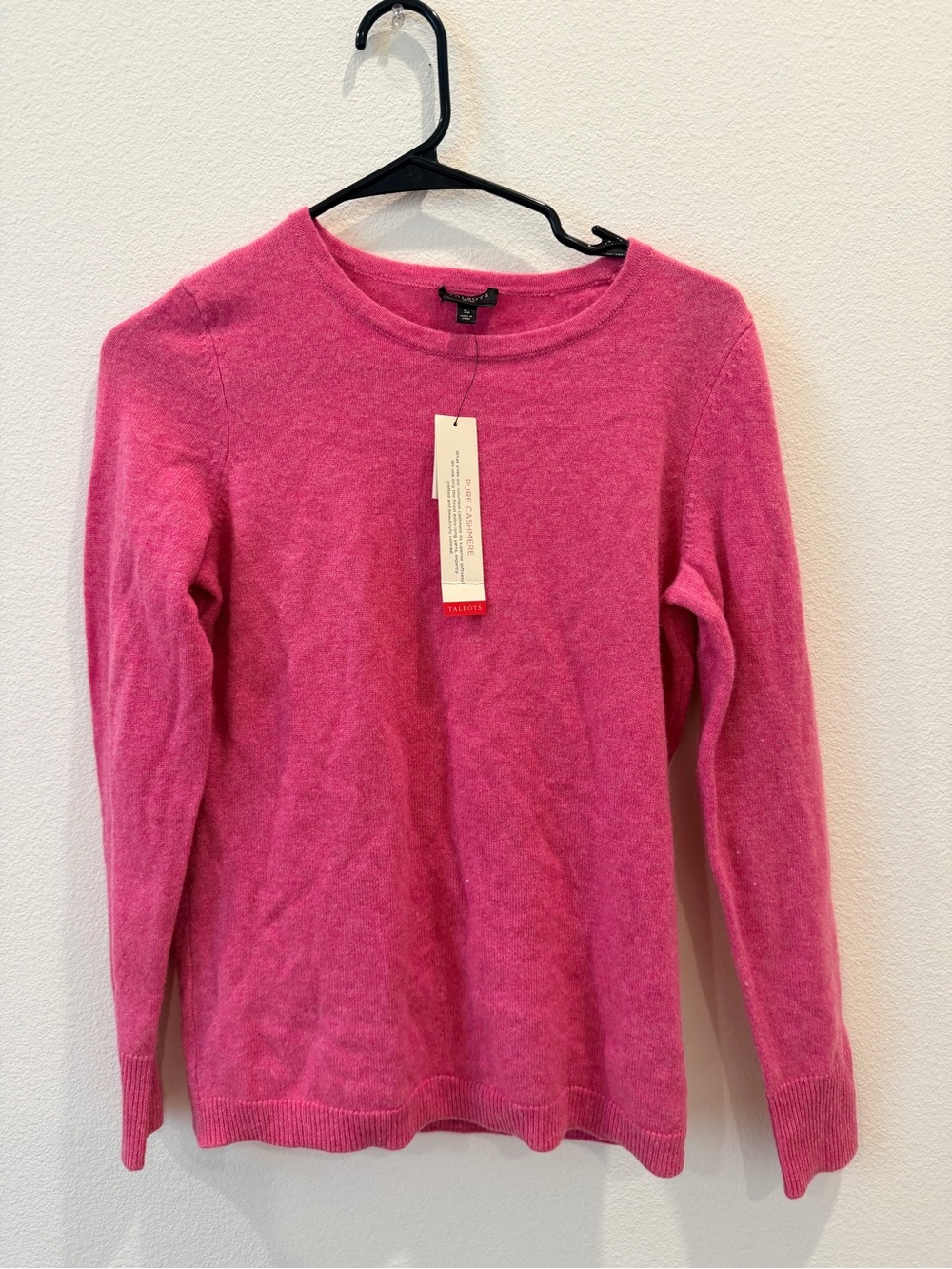 Talbots Hot Pink Crewneck Cashmere-Blend Sweater